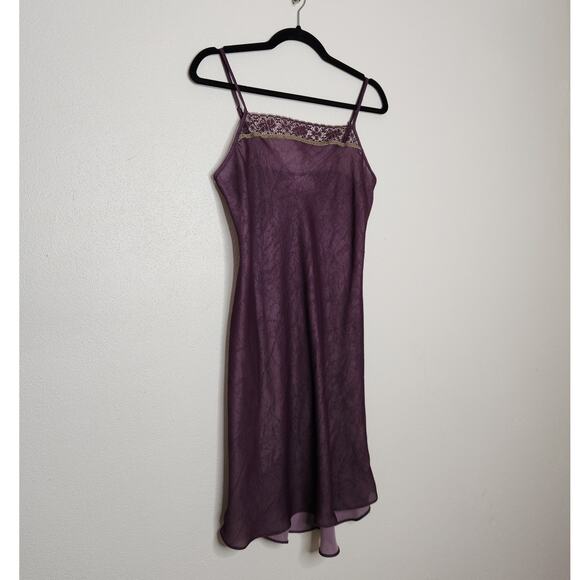 Vintage Slip Dress Lace Witchy Fairy Goth Whimsy Purple Small 90s Tank Cami - Picture 2 of 6